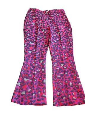 Vibrant Closet London Pink & Purple Leopard Print Flared Pants